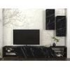 Mueble De Tv De Pared Zaltia  240x36.6x47 Cm Color Negro, Color Natural Oscuro Vente-unique