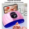 Lámpara De Uñas Luz Led Uv, Secador De Gel 150 W, 57 Led Con Soporte Para Teléfono, Manicura Profesional (rosa)