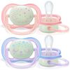 Pack De 2 Chupetes Ultra Air Nocturnos 0-6 Meses Philips Avent Rosa