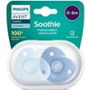 Juego De 2 Chupetes Soothie Heart 0/3 Meses Azul Philips Avent