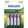 Pack De 4 Pilas Aa Philips R6b4a130/10/ 1.2v/ Recargables