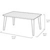 Mesa De Jardín Rectangular De Resina Para 6 Personas 160 Cm - Capuchin