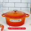 Cocotte Para Sopa Olla Hierro Fundido Esmantada Maxwork 24x11cm - Naranja