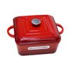 Cocotte Cuadrado Para Sopa Olla Hierro Fundido Esmantada Maxwork 24x10cm - Rojo