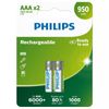 Pack De 2 Pilas Aaa Philips R03b2a95/10/ 1.2v/ Recargables