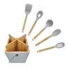 Set 5+1 Utensilios De Cocina De Silicona Maxwork - Gris