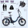 Bicicleta Eléctrica Fafrees F20 Pro Folding Plegable 36v 18ah Batería Velocidad Máxima 25km/h Azul