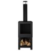 Chimenea Exterior Con Sitio Para Leña Negro Ff410 Esschert Design