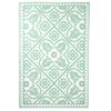 Alfombra De Exterior Azulejos Verde Blanco 182x122 Cm Esschert Design