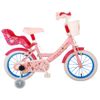 Bicicleta Infantil Para Niñas Y Niños Disney Princess 14 Pulgadas De 3 Y Medio A 5 Años Color Rosa Con Cesta, Ruedines Y Porta Muñecas
