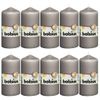 Velas 10 Unidades Gris Cálido 120x58 Mm Bolsius