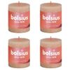 Velas Rústicas Shine 4 Unidades Rosa Brumoso 80x68 Mm Bolsius