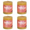 Velas Rústicas Shine 4 Uds Color Amarillo Colmena 80x68 Mm Bolsius