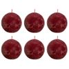 Velas De Bola Rústicas Shine 6 Unidades Rojo Velvet 76x71 Mm Bolsius