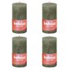 Velas Rústicas Shine 4 Unidades Verde Oliva 130x68 Mm Bolsius