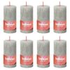 Velas Rústicas Shine 8 Unidades Gris Arena 100x50 Mm Bolsius