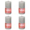 Velas Rústicas Shine 4 Unidades Gris Arena 130x68 Mm Bolsius