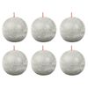 Velas De Bola Rústicas Shine 6 Unidades Gris 76x71 Mm Bolsius