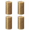 Velas Rústicas Shimmer 4 Unidades Dorado 130x68 Mm Bolsius