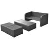 Set De Muebles De Jardín 4 Pzas Y Cojines Ratán Sintético Negro Vidaxl