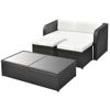 Set De Muebles De Jardín 4 Pzas Y Cojines Ratán Sintético Negro Vidaxl