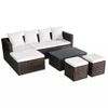 Set Muebles De Jardín 4 Piezas Y Cojines Ratán Sintético Marrón Vidaxl