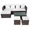 Set Muebles De Jardín 4 Piezas Y Cojines Ratán Sintético Marrón Vidaxl