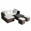 Set Muebles De Jardín 4 Piezas Y Cojines Ratán Sintético Marrón Vidaxl