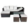 Set Muebles De Jardín 4 Piezas Y Cojines Ratán Sintético Marrón Vidaxl