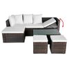 Set Muebles De Jardín 4 Piezas Y Cojines Ratán Sintético Marrón Vidaxl