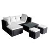 Set Muebles De Jardín 4 Piezas Y Cojines Ratán Sintético Negro Vidaxl