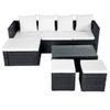 Set Muebles De Jardín 4 Piezas Y Cojines Ratán Sintético Negro Vidaxl