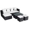 Set Muebles De Jardín 4 Piezas Y Cojines Ratán Sintético Negro Vidaxl