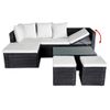 Set Muebles De Jardín 4 Piezas Y Cojines Ratán Sintético Negro Vidaxl