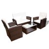 Set Muebles De Jardín 4 Piezas Y Cojines Ratán Sintético Marrón Vidaxl