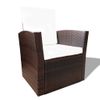 Set Muebles De Jardín 4 Piezas Y Cojines Ratán Sintético Marrón Vidaxl