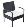 Set Muebles De Jardín 4 Piezas Y Cojines Ratán Sintético Negro Vidaxl