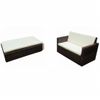 Set Muebles De Jardín 2 Piezas Y Cojines Ratán Sintético Marrón Vidaxl