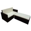 Set Muebles De Jardín 2 Piezas Y Cojines Ratán Sintético Marrón Vidaxl