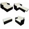 Set Muebles De Jardín 2 Piezas Y Cojines Ratán Sintético Negro Vidaxl