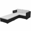 Set De Muebles De Jardâ¨âªn 3 Piezas Y Cojines Ratâ¨â¢n Sintâ¨â¦tico Negro