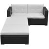 Set De Muebles De Jardâ¨âªn 3 Piezas Y Cojines Ratâ¨â¢n Sintâ¨â¦tico Negro