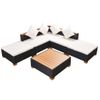 Set Muebles De Jardín 6 Piezas Y Cojines Ratán Sintético Negro Vidaxl