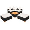 Set Muebles De Jardín 6 Piezas Y Cojines Ratán Sintético Negro Vidaxl