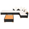 Set Muebles De Jardín 6 Piezas Y Cojines Ratán Sintético Negro Vidaxl