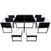 Set Comedor De Jardín 9 Piezas Y Cojines Ratán Sintético Negro Vidaxl