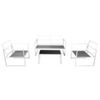 Set De Muebles De Jardín 4 Piezas Y Cojines Acero Blanco Vidaxl