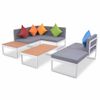 Set De Muebles De Jardín 4 Piezas Y Cojines Aluminio Y Wpc Vidaxl