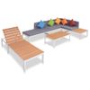 Set De Muebles De Jardín 5 Piezas Y Cojines Aluminio Y Wpc Vidaxl