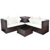 Set Muebles De Jardín 4 Piezas Y Cojines Ratán Sintético Marrón Vidaxl